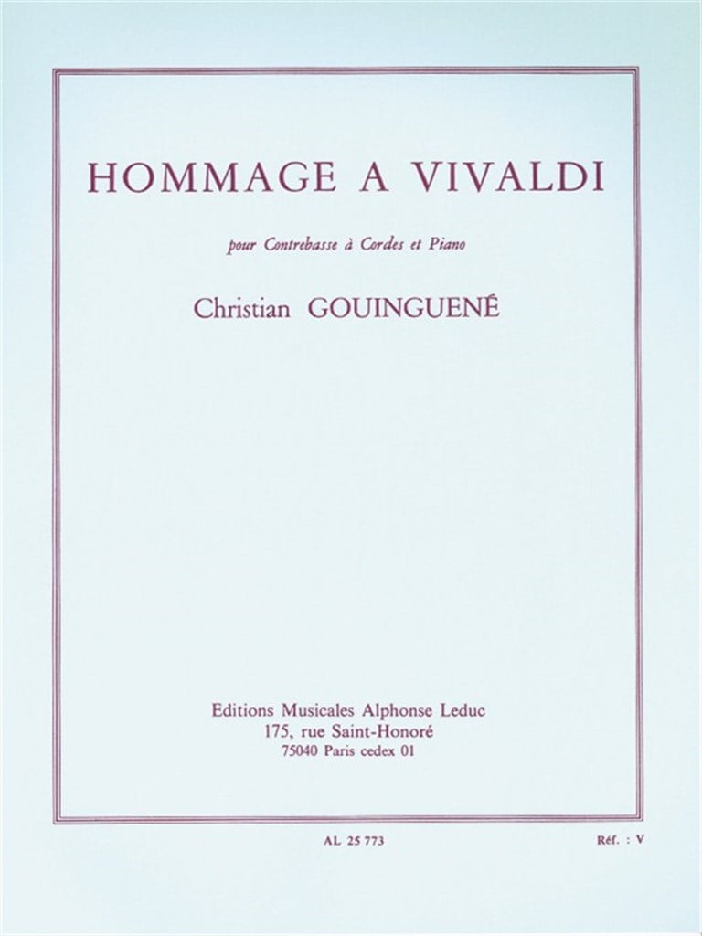 Hommage A Vivaldi - Double Bass And Piano